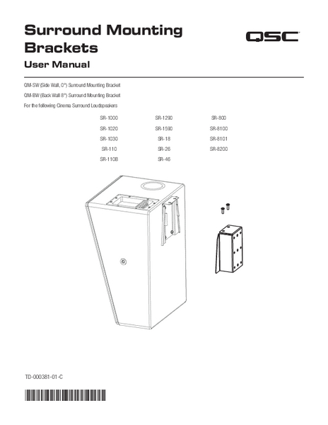 User Manual for the SR Series – Quick Mount Bracket (Side Wall) – English