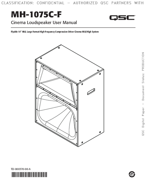User Manual for the MH-1075C-F Loudspeaker