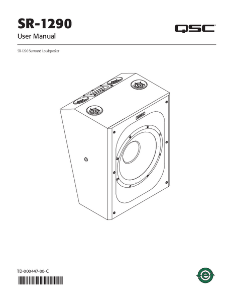 User manual for the SR-1290 Loudspeakers